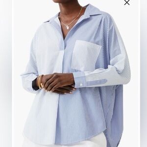 French Connection striped poplin pullover - XS